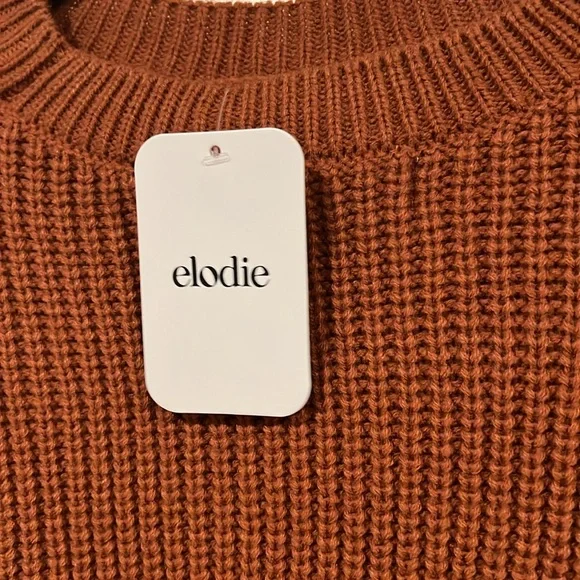 ELODIE Crewneck Cropped Sweater in Rust XL 🧡 - Picture 4 of 5